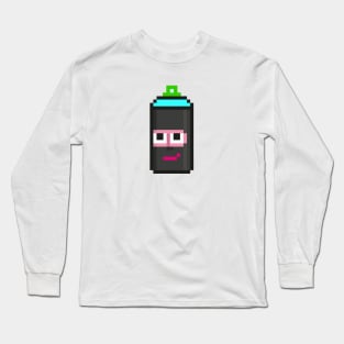 Crypto Spraycan Balaclava pixel art Long Sleeve T-Shirt